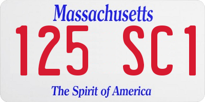 MA license plate 125SC1