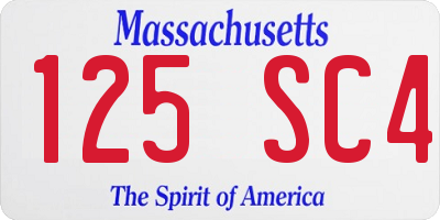 MA license plate 125SC4