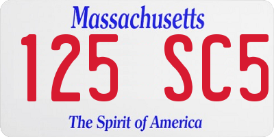 MA license plate 125SC5
