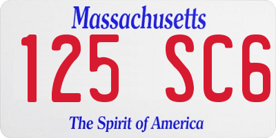 MA license plate 125SC6