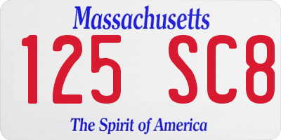 MA license plate 125SC8