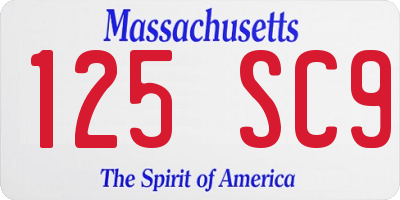 MA license plate 125SC9