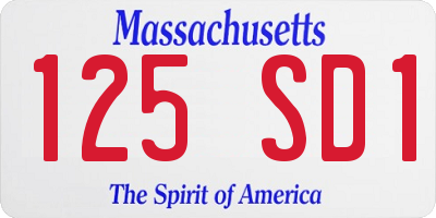 MA license plate 125SD1