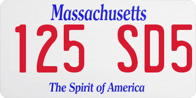 MA license plate 125SD5