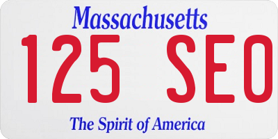 MA license plate 125SE0