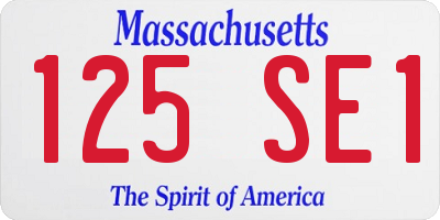 MA license plate 125SE1