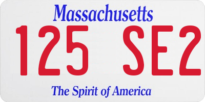 MA license plate 125SE2