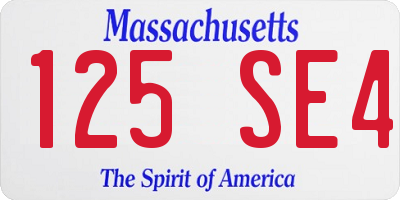 MA license plate 125SE4