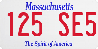 MA license plate 125SE5