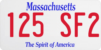 MA license plate 125SF2