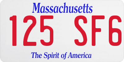 MA license plate 125SF6