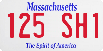 MA license plate 125SH1