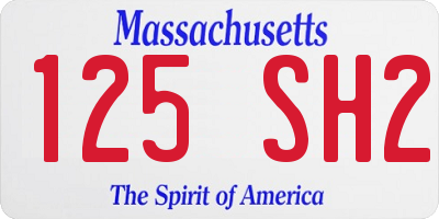MA license plate 125SH2