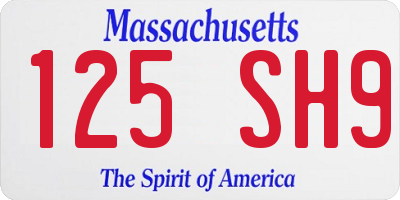 MA license plate 125SH9