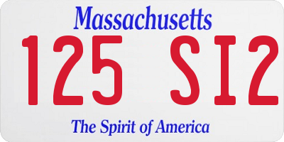 MA license plate 125SI2