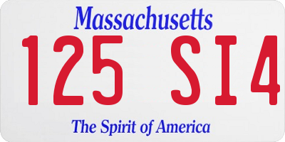 MA license plate 125SI4