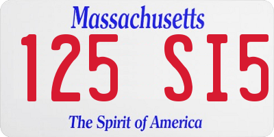 MA license plate 125SI5