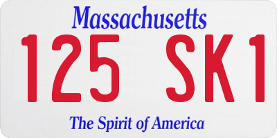 MA license plate 125SK1