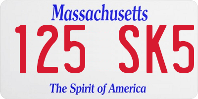 MA license plate 125SK5
