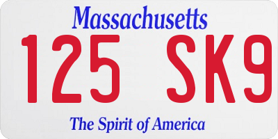MA license plate 125SK9
