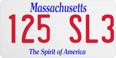 MA license plate 125SL3