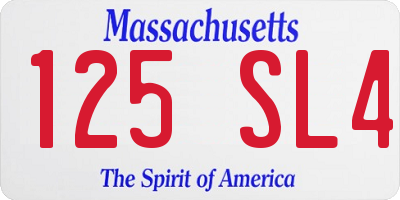 MA license plate 125SL4