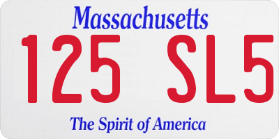 MA license plate 125SL5