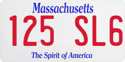 MA license plate 125SL6