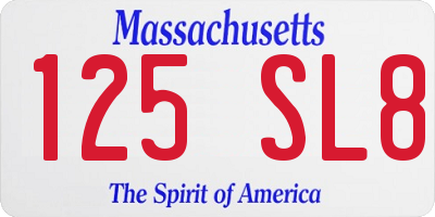 MA license plate 125SL8
