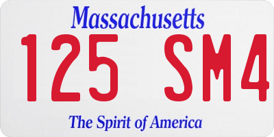 MA license plate 125SM4