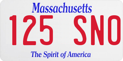 MA license plate 125SN0
