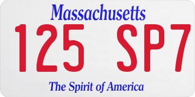 MA license plate 125SP7