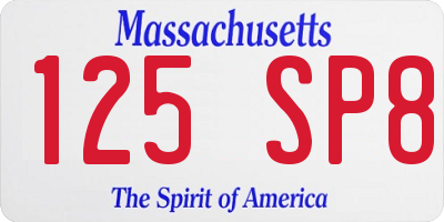 MA license plate 125SP8