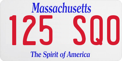 MA license plate 125SQ0