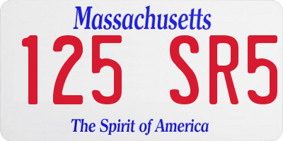 MA license plate 125SR5