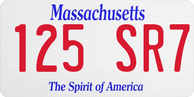 MA license plate 125SR7