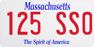 MA license plate 125SS0