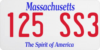 MA license plate 125SS3