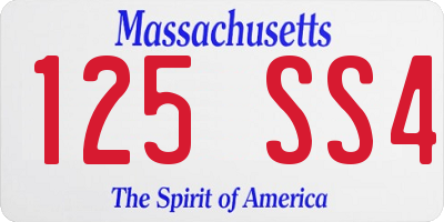MA license plate 125SS4