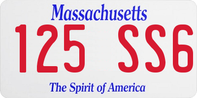 MA license plate 125SS6