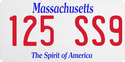 MA license plate 125SS9