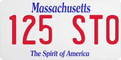 MA license plate 125ST0