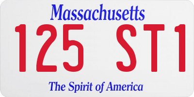 MA license plate 125ST1