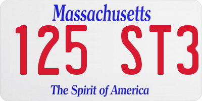 MA license plate 125ST3