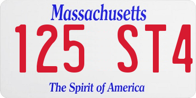 MA license plate 125ST4