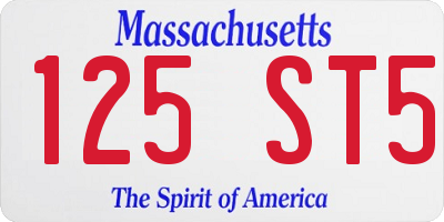 MA license plate 125ST5