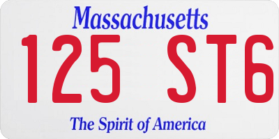 MA license plate 125ST6