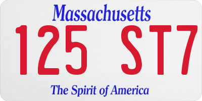MA license plate 125ST7