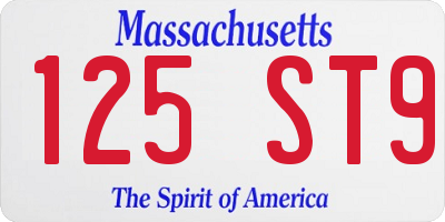 MA license plate 125ST9