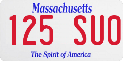 MA license plate 125SU0